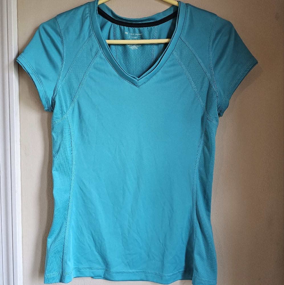 Women's Blue V-Neck Top